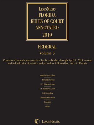 cover image of Florida Rules of Court Annotated